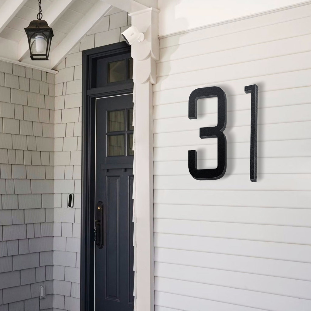 10-22 inch large floating metal house number, outdoor modern house number, metal house number, black