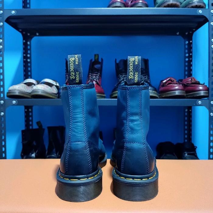 DR MARTENS 1460 SEA BLUE ANTIQUE TEMPERLEY SIZE 41 DOCMART DR. MARTENS BOOTS NAVY INDO