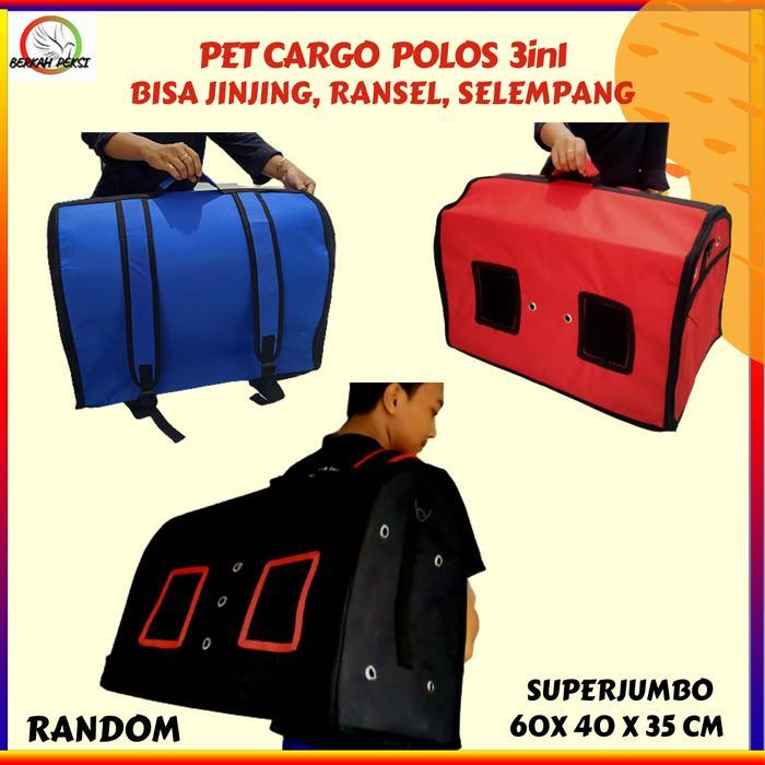 Pet Cargo Super Jumbo Transparan & Polos Tas Kucing Anjing Tahan Air