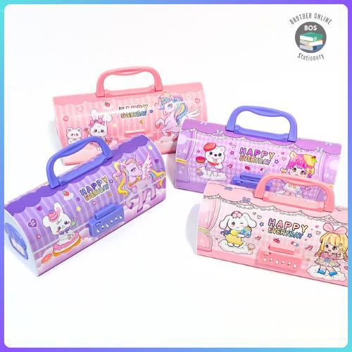 Bos Kotak Pensil Plastik Kode Whiteboard + Kunci Pin/Kotak Pensil Kode/Pencil Case Stationery