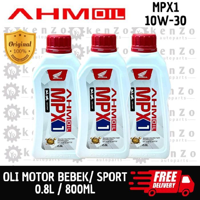 NAMA PRODUK : OLI MPX 1 OIL MESIN MPX1 AHM HONDA 10W-30 SL MA OLI MOTOR BEBEK & SPORT 0.8L