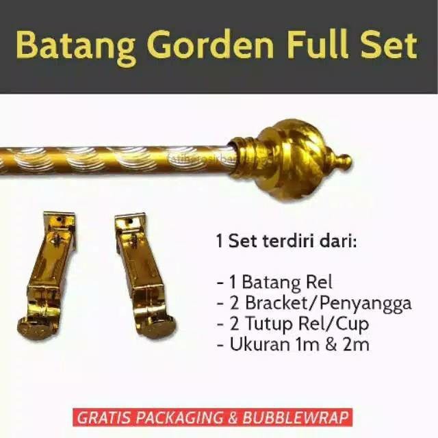 batang gorden/tiang horden besi gorden ukuran 2 meter full set