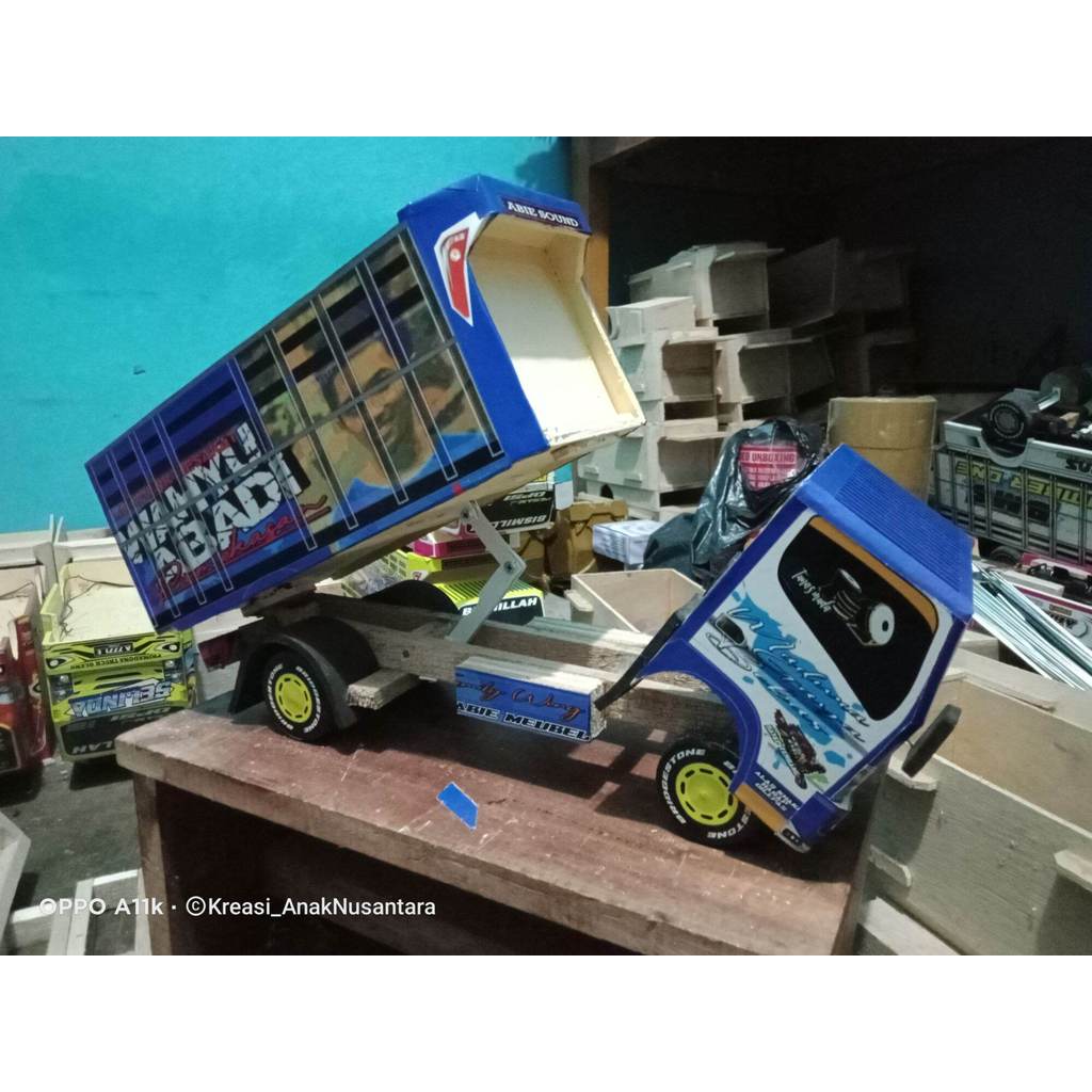 miniatur truk oleng nemah kabin bak jungkit canter mainan viral anak laki laki 2023
