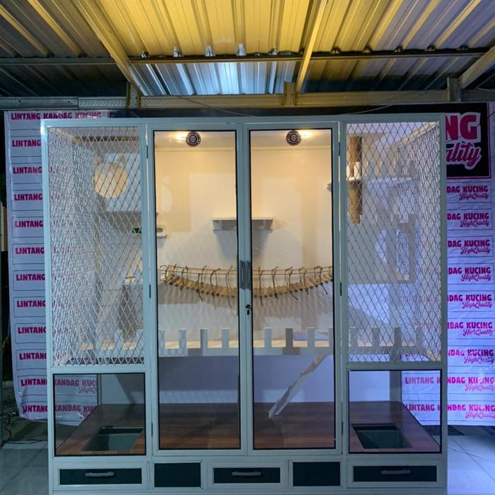 KANDANG KUCING KUCING ALUMUNIUM