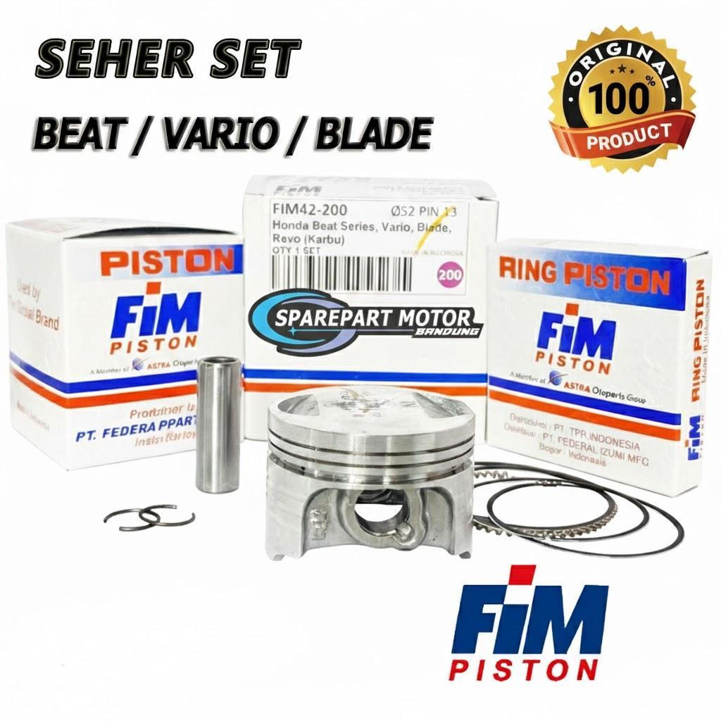 Seher Piston Set FIM PIN 13 50 50.25 50.5 50.75 51 51.5 52 Vario 110 Beat Blade Revo ABS Beat karbu
