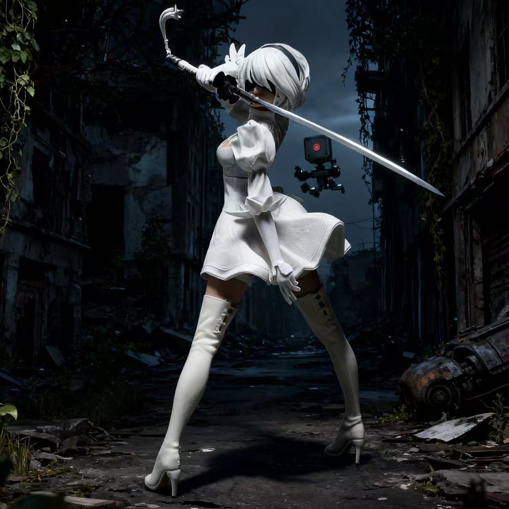 18CM Anime NieR: Automata - YoRHa No. 2 Type B - Version 2.0 Premium Chokonose Model Toy Doll Action