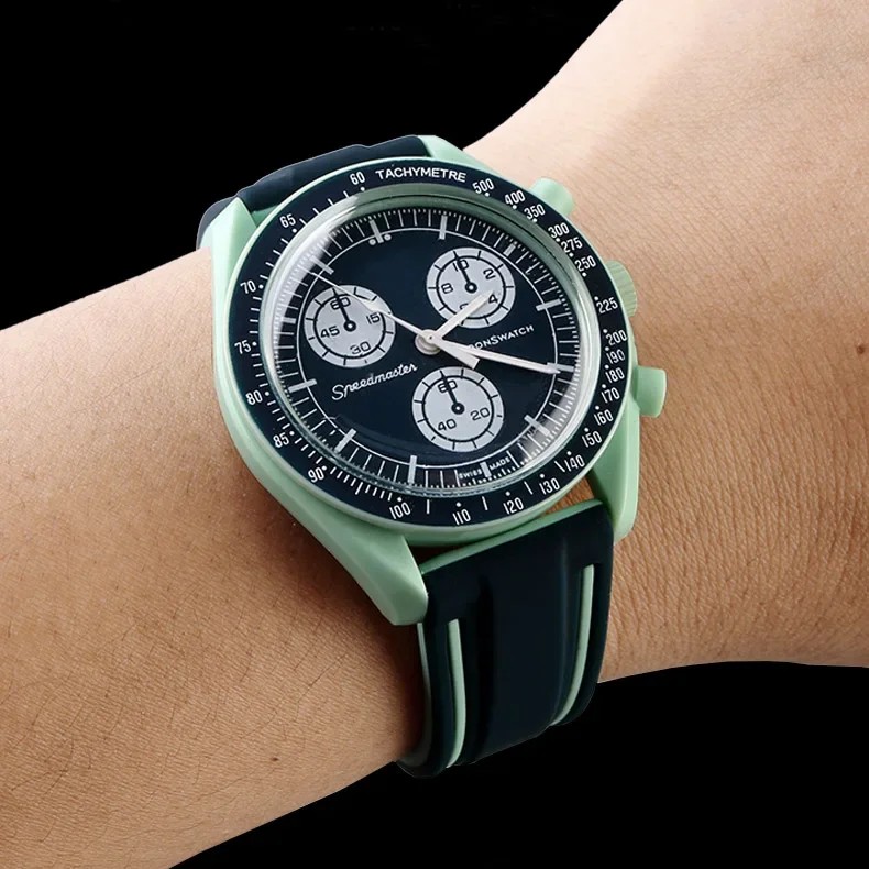 Soft Silicone Watch Band For Omega X Swatch Joint Moonswatch Diving Waterproof Rubber Strap Watch