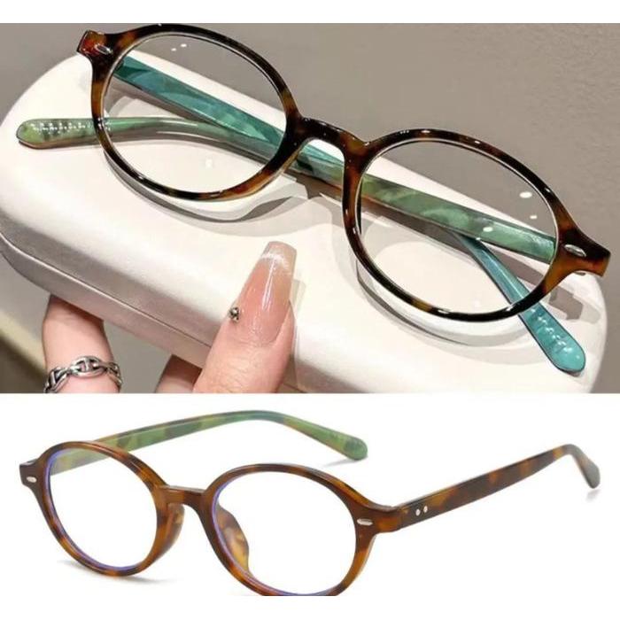 Kacamata Matahari Unisex Tahan Uv Fashionable Oval Frame Kacamata Optik Kacamata Retro Frame Kecil