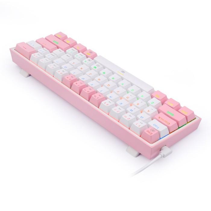 Redragon Mechanical Gaming Keyboard 60% WHITE PINK RAINBOW FIZZ-K617-R