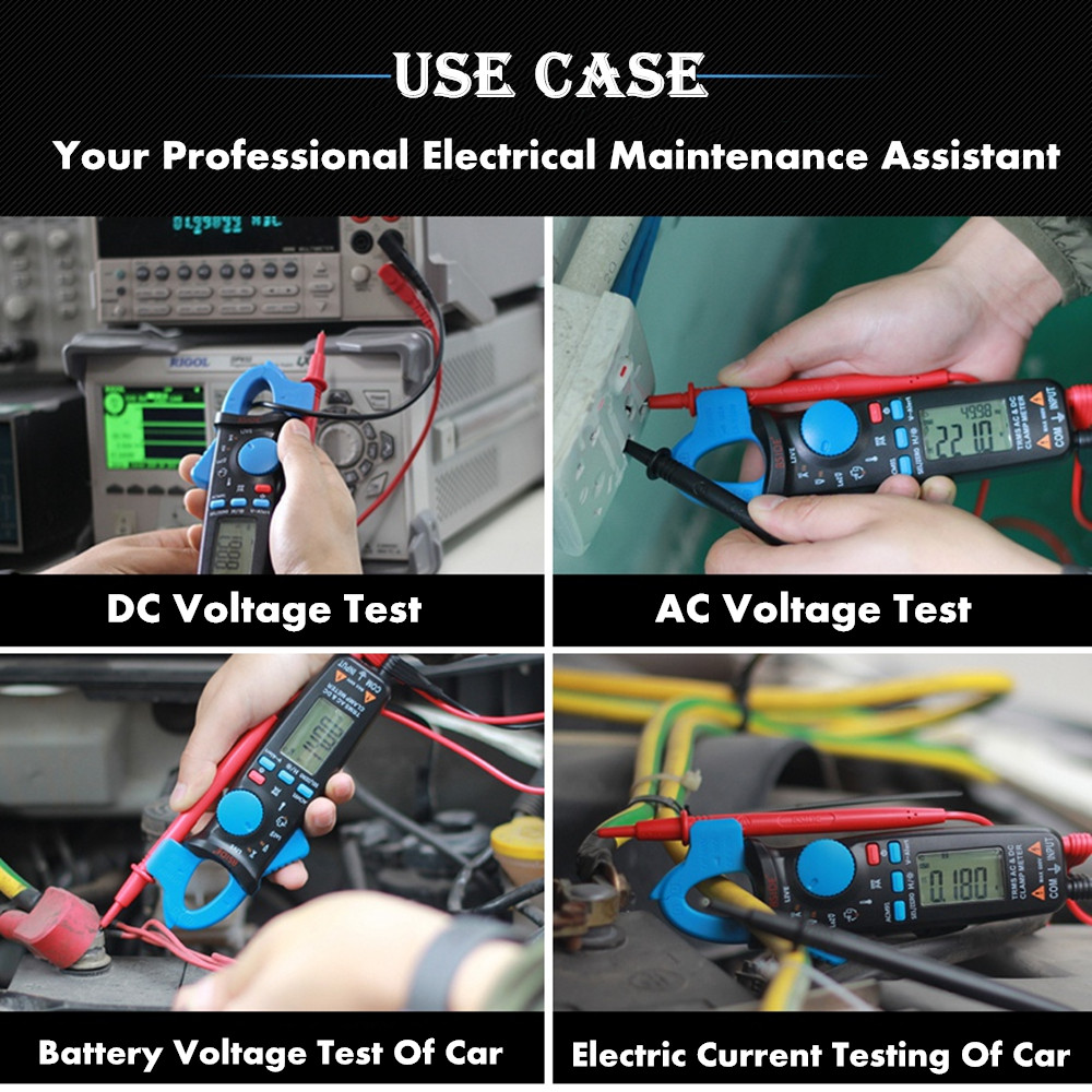 BSIDE ACM91 Digital AC/DC Current Clamp Meter Auto-Range Car Repair TRMS Multimeter Live Check NCV F