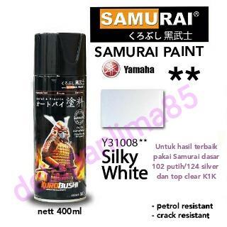 b44i- Samurai Paint Y31008 Silky White/Putih Metalik/Cat Semprot/Pylox/Pilok