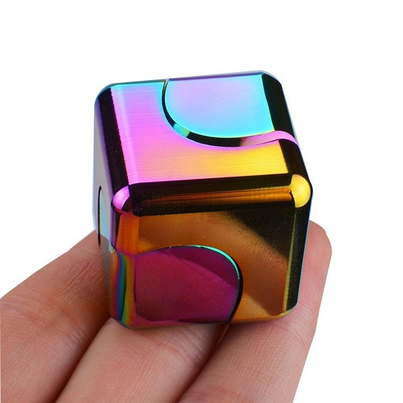 Square Decompression Spinning Top Dice Cube Anti-Anxiety Fingertip Toys Hand FigetS Spinner Early