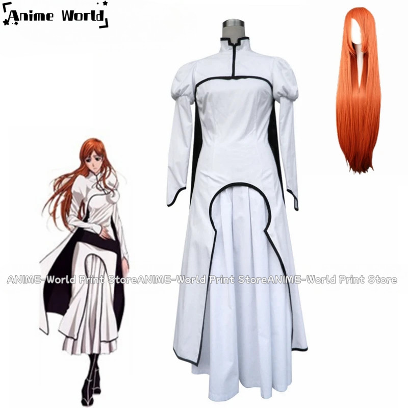 Anime Orihime Inoue Hollow World Hueco Mundo Kimono Uniform Wig Cosplay Costumes