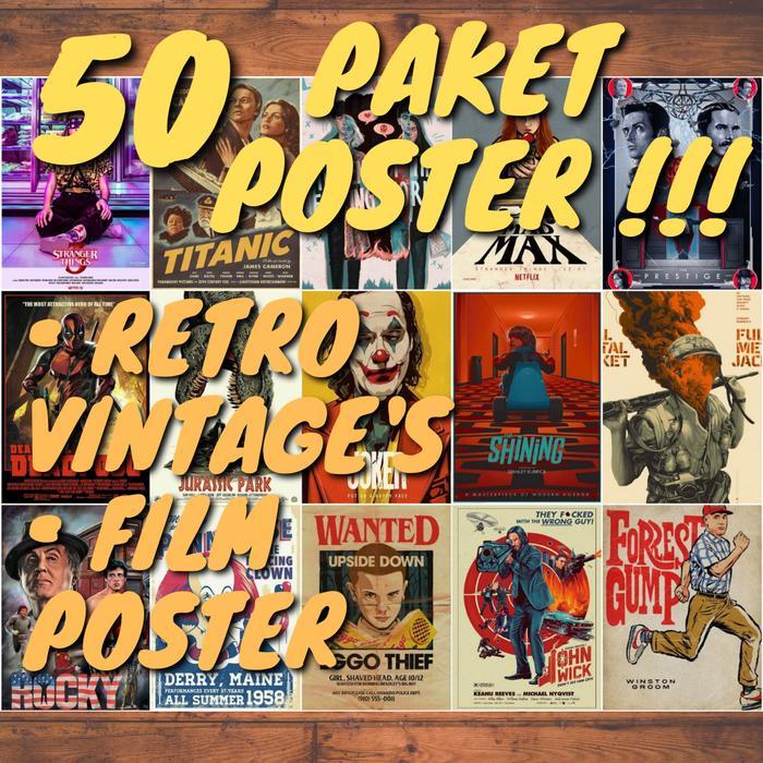 IFY (IMPORT) AESTHETIC POSTER RETRO VINTAGE POSTER DINDING COLLAGE KIT 50PCS TERMURAH TERLARIS