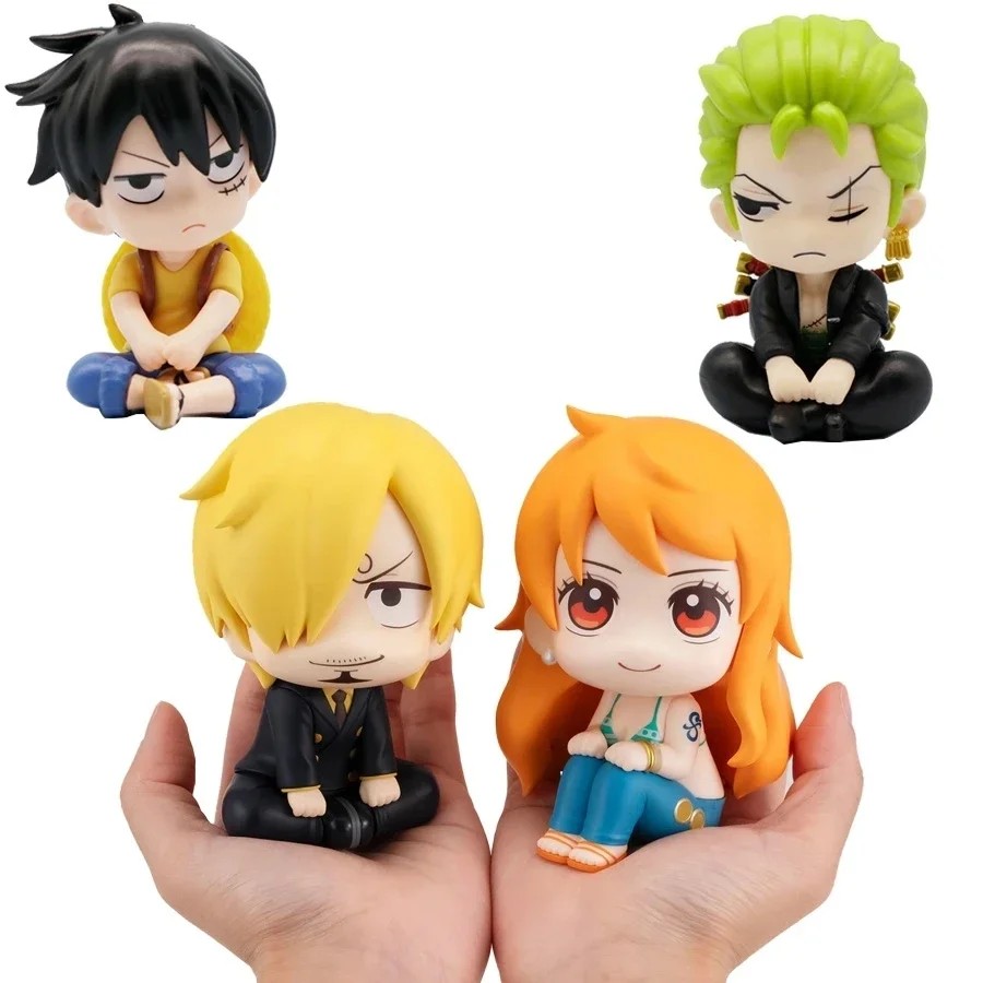 New 9.5Cm One Piece Anime Figure Look Up Luffy/Zoro Action Figure Q Version Kawaii Nami/Sanji
