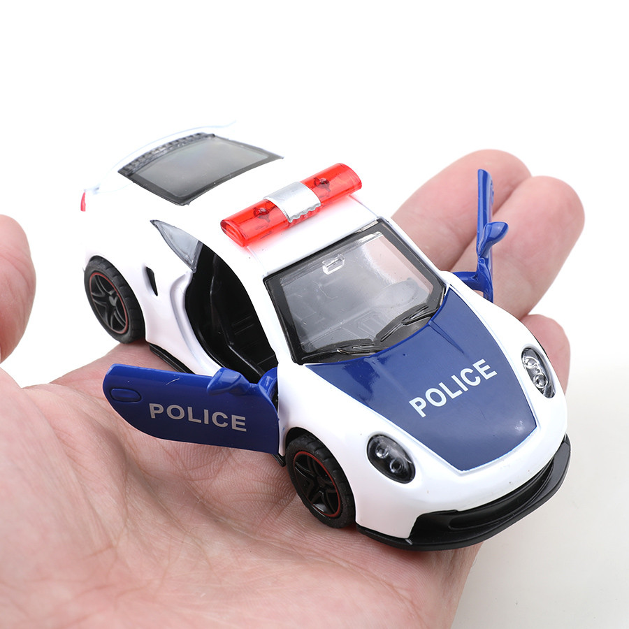 (Bagged)1:43 911 Police Racing Car, Alloy Model Car, Simulated Vehicle, Children Alloy Car, Boy'S