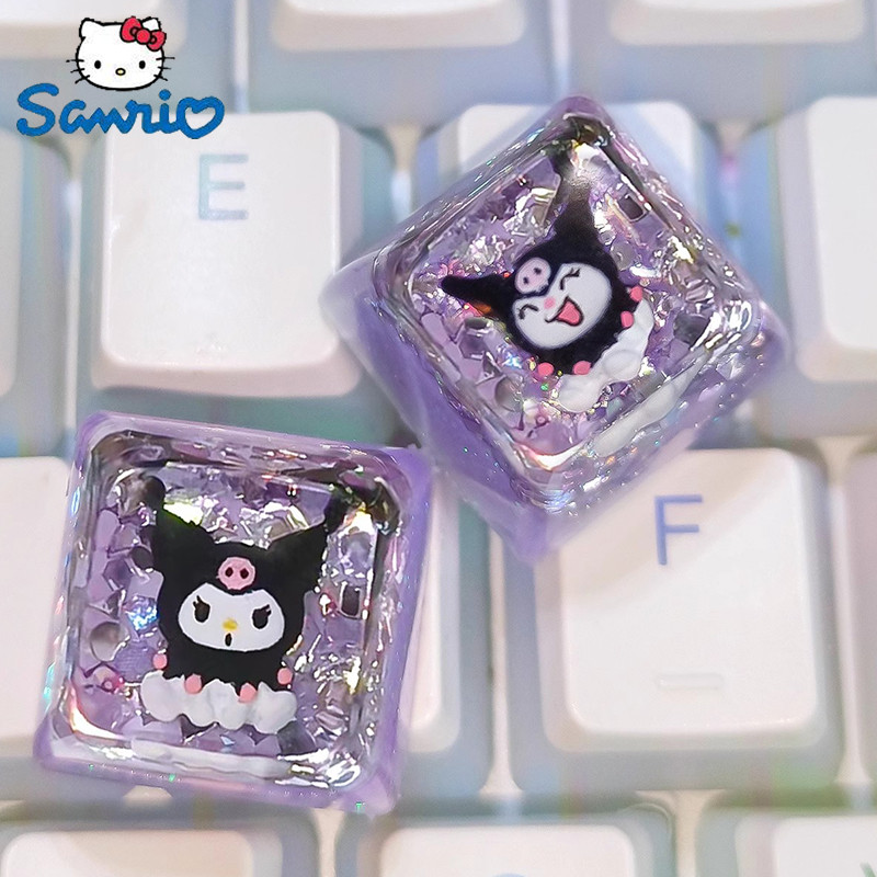 Sanrio Diy Keycap Kawaii Kuromi Dropper Resin Keycap Mechanical Keyboard Keycaps Anime Gaming Supply