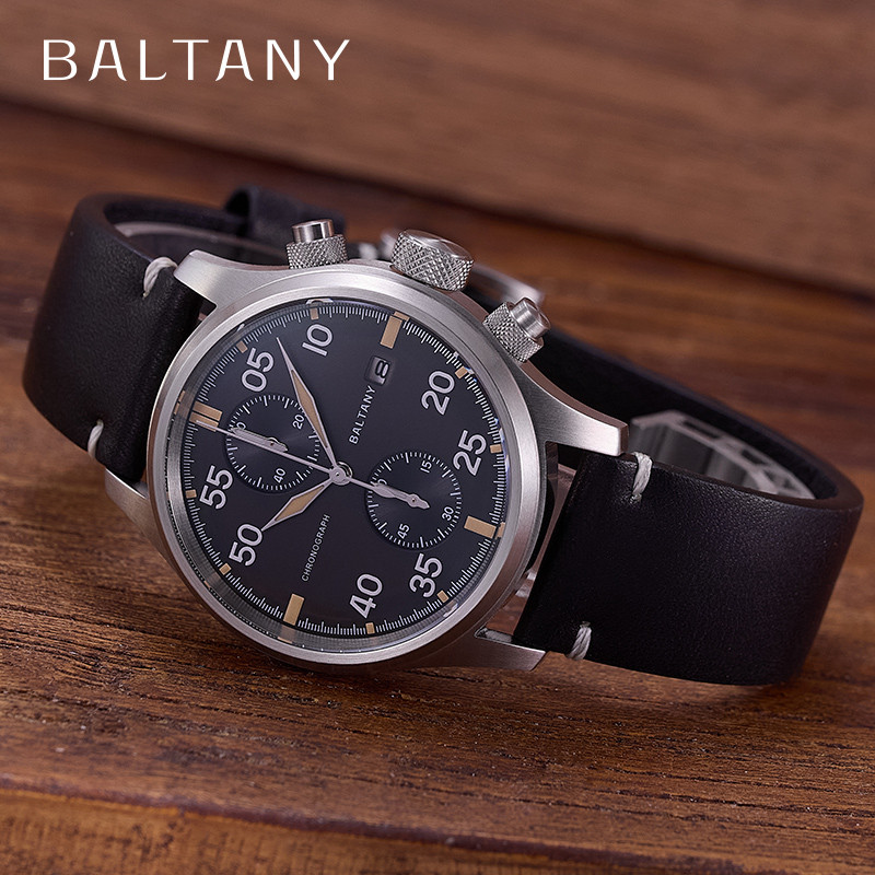 Baltany Solar Watch For Men S6070 10ATM Vintage Luminous Sapphire Crystal AR Coating Military Quartz