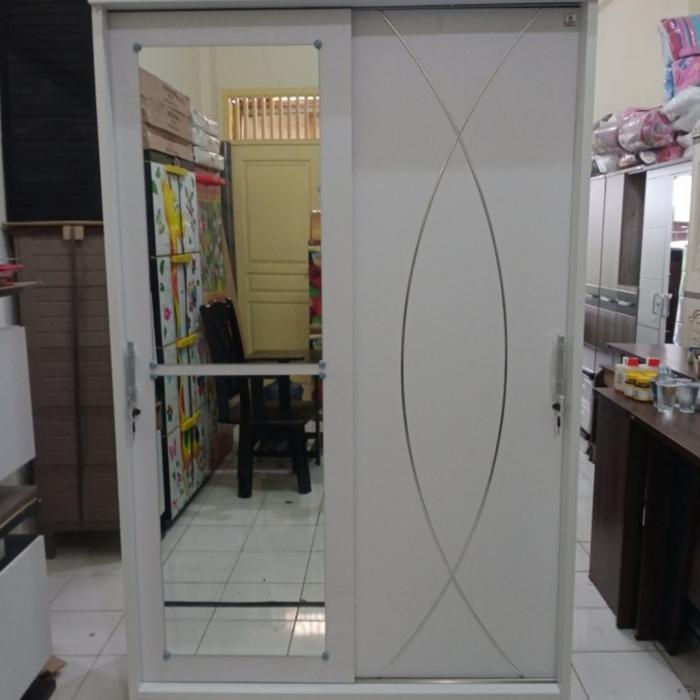 Lemari Baju Sliding Lemari Pakaian Sliding 2 Pintu Putih Sld Wynn