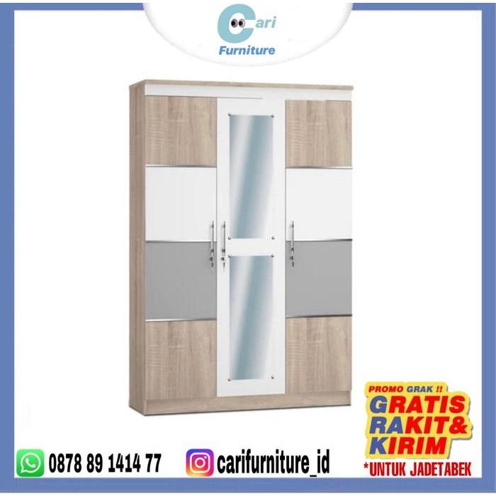 Olympic Lemari Kayu Tiga Pintu / Lemari Pakaian Tiga Pintu / Navaro 3P