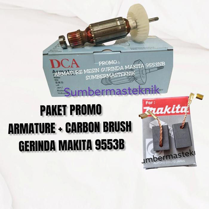Terbatas Armature Gurinda Makita 9553 B / 9553Nb Bonus Carbon Brush Makita Terlariss 