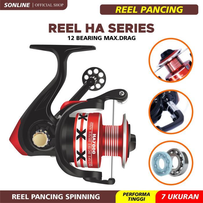 New SONLINE Reel Pancing Metal Aluminium Reel HA 1000-7000 Alat Ikan Katrol Laut Roda Umpan