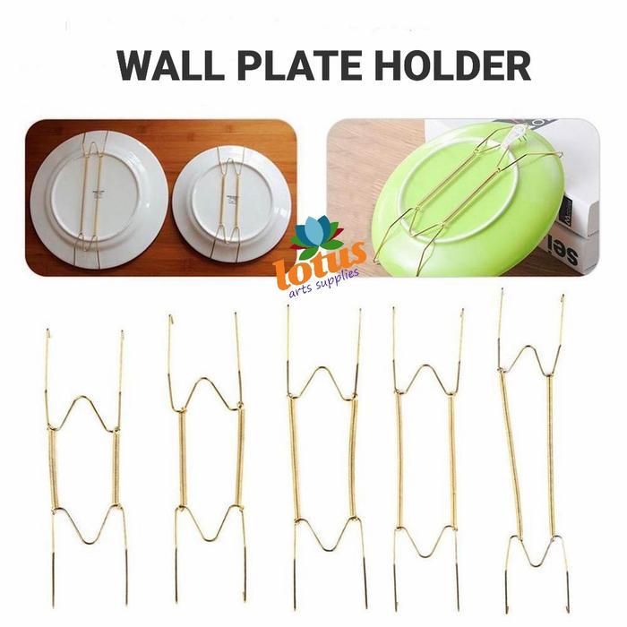 81tq- Lotus Wall Plate Holder Gantungan Piring Stainless Steel