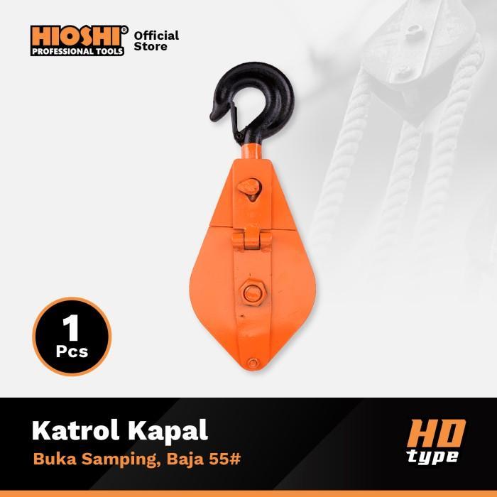 Hioshi /Katrol Kapal/Engkel/Sumur/Besi/Pulley Block/Tackel/ 3" 500Kg/ 4" 1Ton/ 5" 2Ton/ 6" 3Ton - Hd
