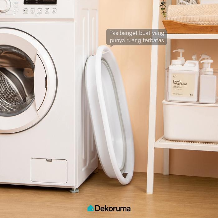 Dekoruma RASHI Ember Lipat / Ember Portable Untuk Cuci Baju - Putih