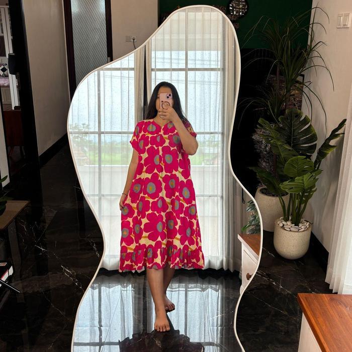 New DASTER WANITA DREES LUCIANA HOMEDREES RAYON PREMIUM Bumil Dress Busui Piyama Bunga Cantik