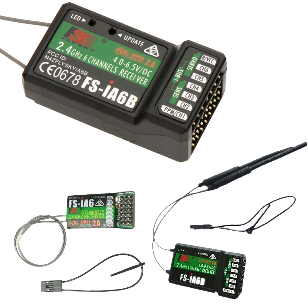 Original Flysky Fs-Ia6/Fs-Ia6B 6Ch 2,4G Antena Dual Rc Receptor Para Flysky Fs-I6 Fsi6 Fs-I6
