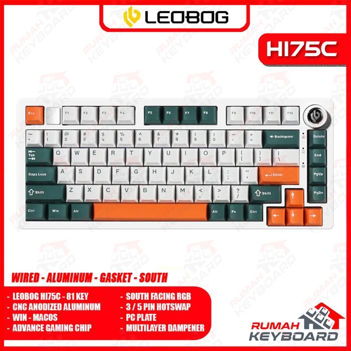 LEOBOG HI75C - 75% - Wired - Aluminum - Gasket Mount - Flex Cut - South RGB - Hotswap - Mechanical