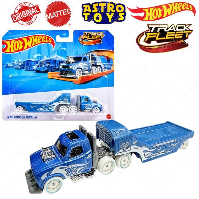 Ready Hot Wheels Truck Towing Semi Rodger Dodger Track Fleet / Mainan Diecast Metal Mobil Truk