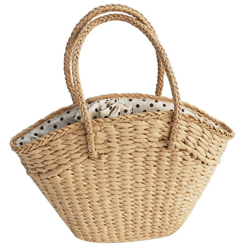 New Women's Handbag Wicker Woven Ladies Shoulder Bag Beach Straw Woven Bag Large-Capacity Portable