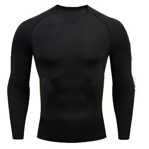 swte- Baju Renang / Manset Olahraga / Baju Manset Baselayer Thumbhole Panjang Hitam Pria