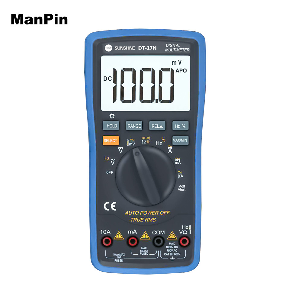 Digital Multimeter AC/DC Ammeter Voltmeter Ohm Portable Voltage Meter PCB Temp Testing for Mobile Ph
