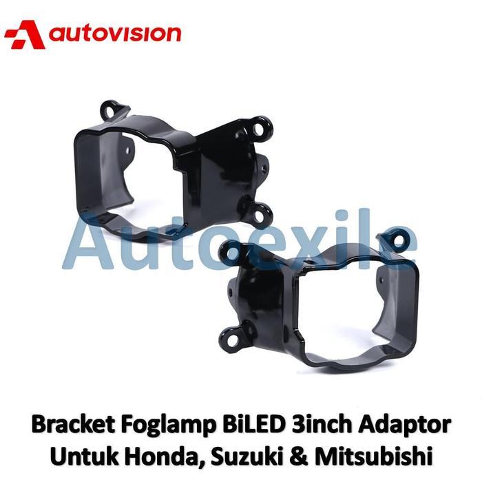 AUTOVISION FOGLAMP BILED PROJECTOR ADAPTER 3 INCH FOR HONDA SUZUKI MITSUBISHI ADAPTOR BRACKET BREKET