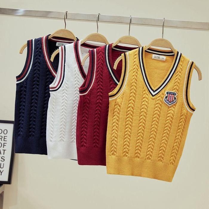 IMPORT KIDS KNIT VEST WINTER OUTFIT KNITWEAR BOY GIRL KOREAN STYLE ROMPI RAJUT ANAK