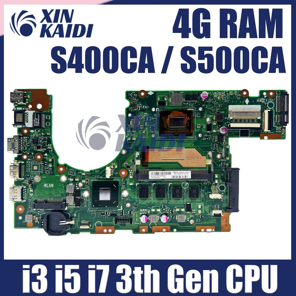 S400CA Mainboard For ASUS S500CA S400C S500C S400 S500 Laptop Motherboard with I3 I5 I7 3th Gen CPU 