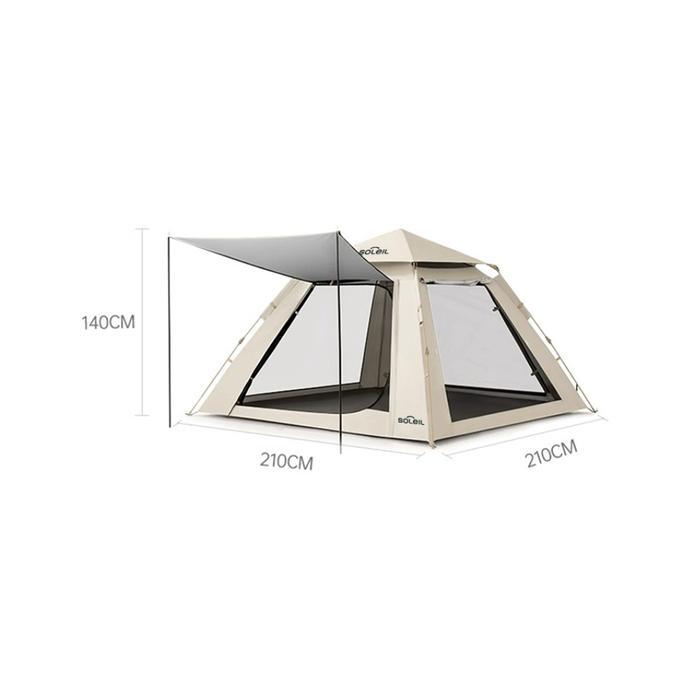 SOLEIL 3P TENDA OTOMATIS DOUBLE DOOR - COKELAT KHAKI