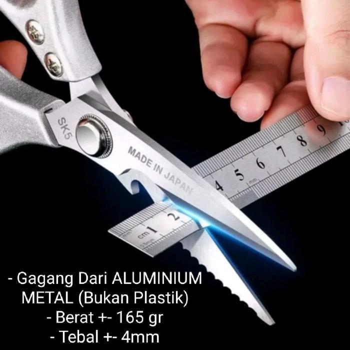 Gunting Dapur Japan Sk5 Stainless Steel Kitchen Shear Serbaguna Kuat Original