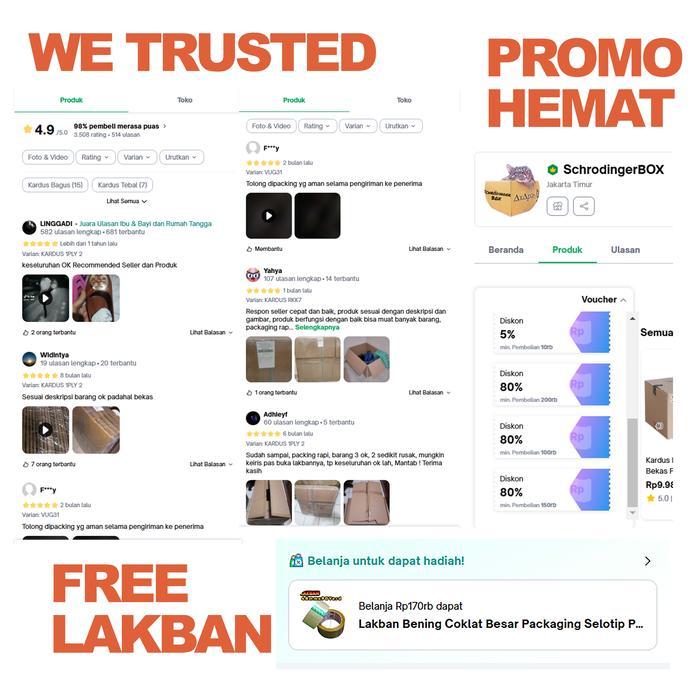 Kardus Pindahan Bekas Rokok Surya 16 P46 x L43 x T40cm (HANYA MENJUAL KARDUS BUKAN ISINYA)