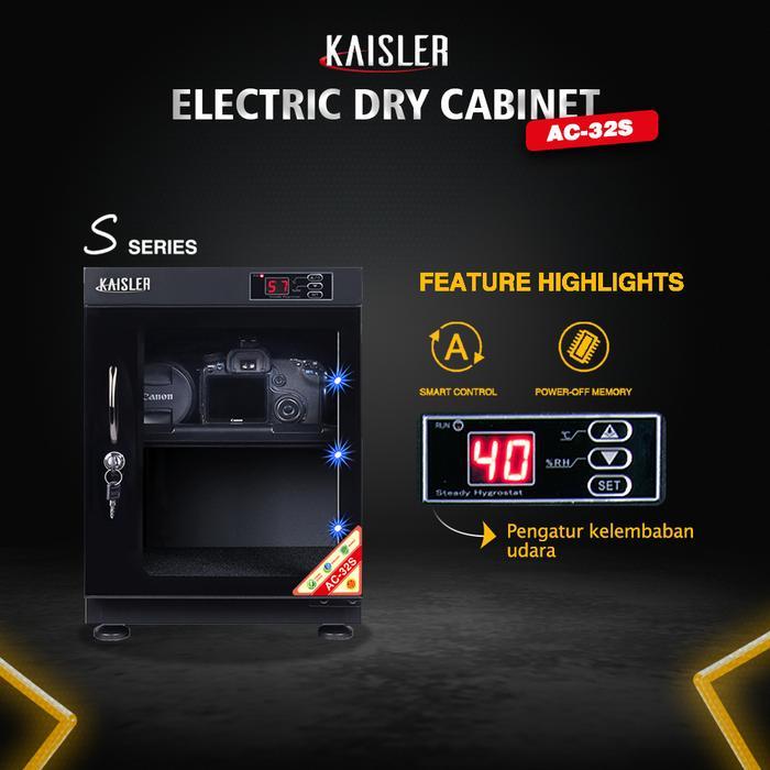 Dry Box Cabinet Lemari Kering Simpan Kamera Lensa 30L 35L Liter Kaisler AC-32S AC-38S Pin Password