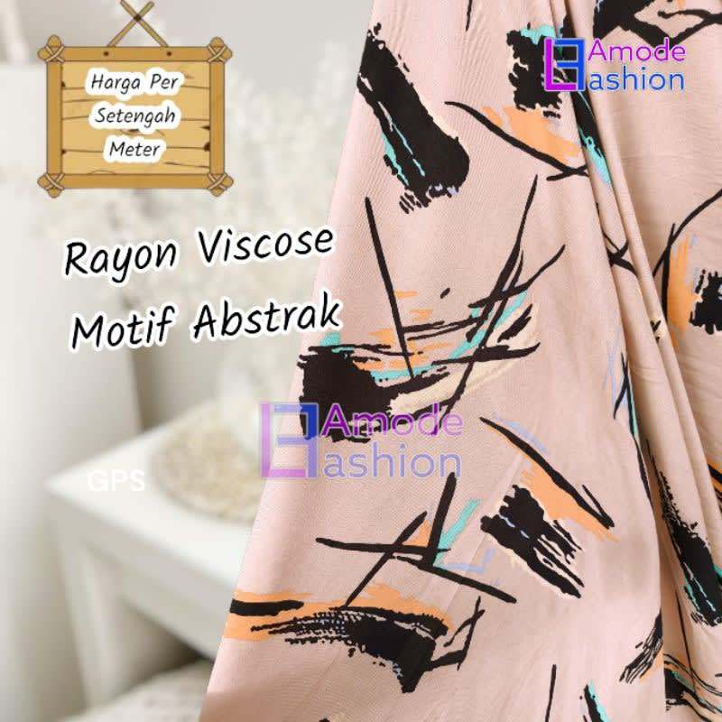 Kain Rayon Viscose Motif Abstrak