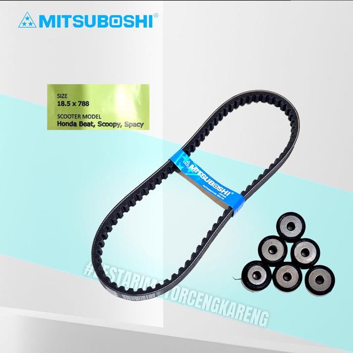 Vanbelt V-Belt Beat Karbu Scoopy Karbu Spacy Karbu Komplit Mitsuboshi