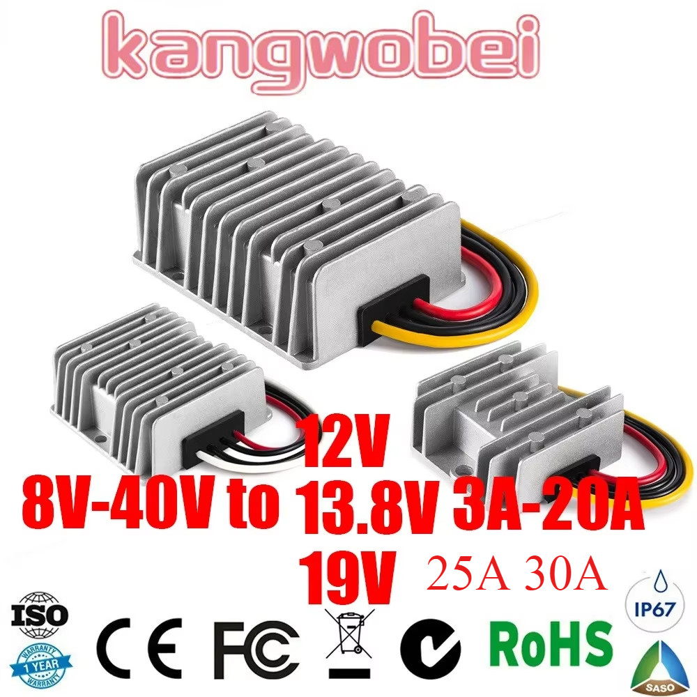 8V-40V to 12V 13.8V 19V 3A 6A 10A 15A 20A 25A 30A DC DC Voltage Stabilizer Power Converter Regulator