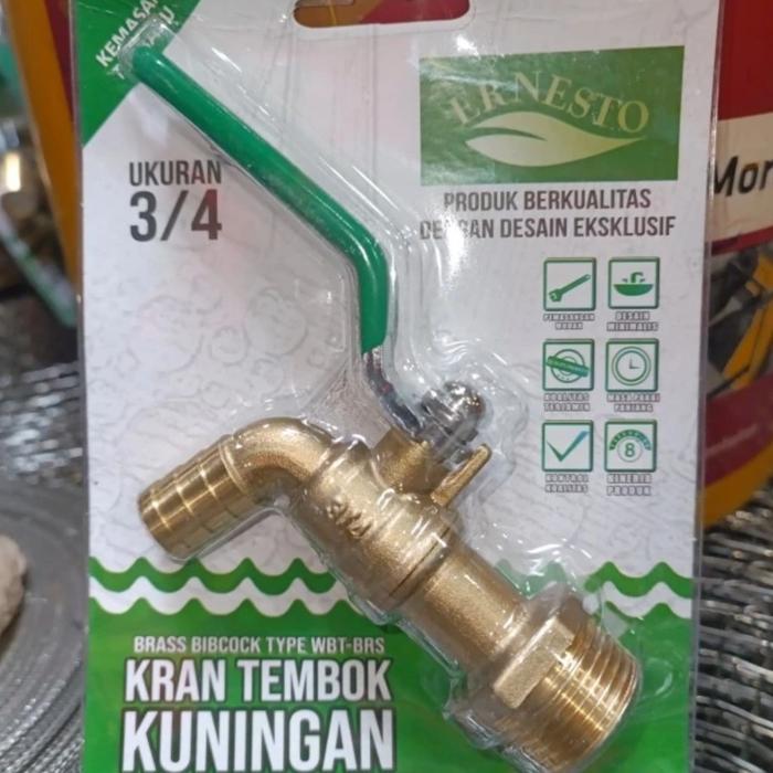 Kran air 3/4" inch Kuningan Ernesto Kran air tembok Kran 3/4 inch