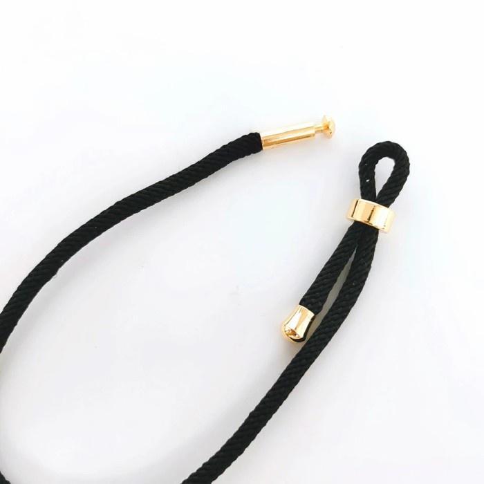 Gelang Tali Wanita Gelang Tali Serut Wanita Untuk Charm Liontin Huruf Emas