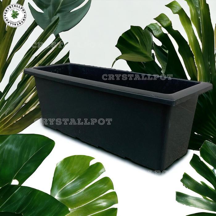 Chantelna_ Pot Bunga Egp Persegi Panjang 65 Cm Hitam - Panjang 70 Elang Tanaman Kotak Plastik
