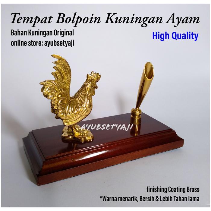 Tempat Bolpoin Ayam Kuningan Wadah Pensil Bolpen Meja Kantor Aksesoris